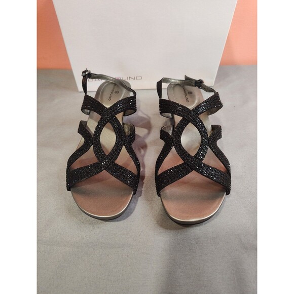Women's Bandolino Gomeisa Embellished Wedge Sandals Black US 7.5 - Picture 2 of 6